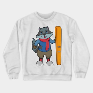 Racoon Skier Ski Crewneck Sweatshirt